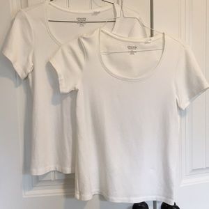 Chico’s  lot of 2 white scoop neck tees